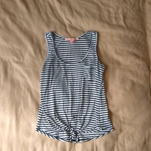 Black & white striped crop tank